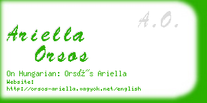 ariella orsos business card